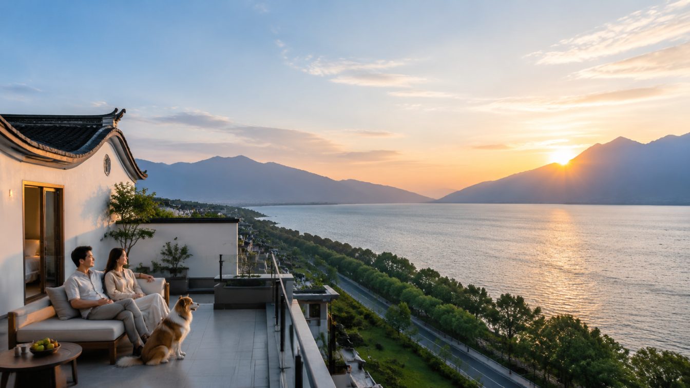 宣威携宠住进洱海落日
